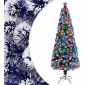 Sapin de Noël artificiel led Blanc et bleu 210 cm