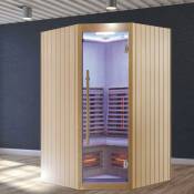 Sauna Infrarouge Boreal® Signature 130C d'Angle à Spectre Complet - 130x130x205