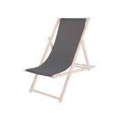 Springos - Chaise longue pliante en bois avec revêtement