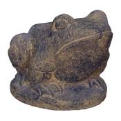 Statue grenouille 13 cm - Gris anthracite 13 cm - Gris
