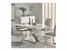 Table a manger extensible blanche et grise design flora 1119