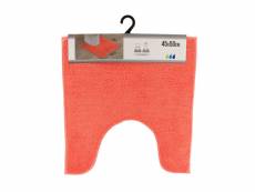Tapis contour wc en polyester corail orange 45 x 50
