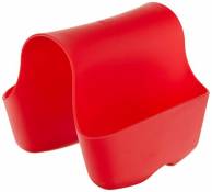 UMBRA Saddle. Porte-éponge double Saddle, en caoutchouc pour double évier de cuisine, rangement pour éponge à vaisselle, coloris rouge.