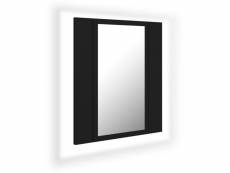 Vidaxl armoire à miroir de salle de bain led noir 40x12x45 acrylique