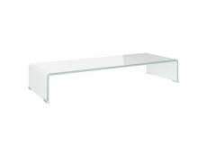 Vidaxl meuble tv/ support pour moniteur 80 x 30 x 13 cm verre blanc 244145
