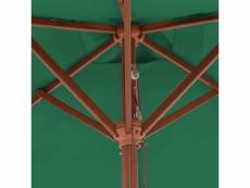 Vidaxl parasol avec mât en bois 150 x 200 cm vert 44534
