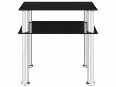 Vidaxl table d'appoint noir 45x50x45 cm verre trempé 249530