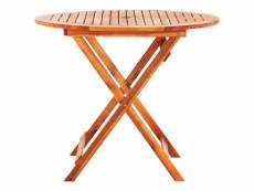 Vidaxl table de jardin pliable ø90x75 cm bois d'eucalyptus solide