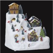 Village de Noël lumineux et musical Piste de Ski animée - Feeric Christmas - Multicolore