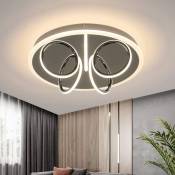 ZMH - LED plafonnier moderne plafonnier salon 3000K blanc chaud en fer et acrylique de couleur chrome 41W ?43cm plafonnier rond de design demi-cercle