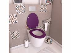 Abattant wc - en mdf avec charnières en métal réglables - whisy purple