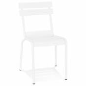 Alterego Chaise design 'ROMEO' en métal blanc empilable