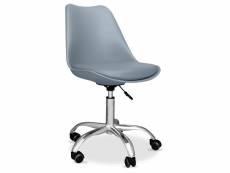Chaise de bureau à roulettes - chaise de bureau pivotante - tulip gris clair