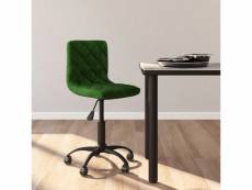 Chaise de qualité pivotante de salle à manger vert foncé velours - vert - 43 x 40 x 87,5 cm