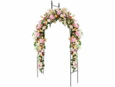 Costway arche de jardin 255cm pour plantes grimpantes en métal arceau à rosiers flèches d'inspiration gothique décoration pour fête