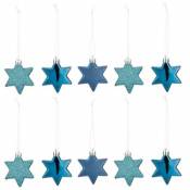 Décoration étoile bleu (10 pièces)