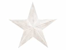 Décoration murale patinée blanche étoile