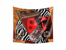 Dekoarte tp33- tapisserie murale moderne en tissu 100% polyester | style ethnique africain | 150x130cm TP33
