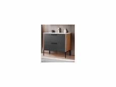 Ensemble meuble sous-vasque + vasque - 80 cm - duramen grey