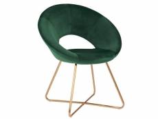 Fauteuil chaise lounge design en velours vert pieds