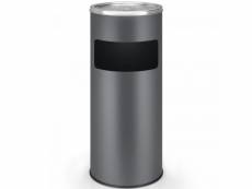 Jago® cendrier sur pied - avec poubelle, hauteur 60,5 cm, capacité 30 l, fer, antidérapant, pour extérieur/intérieur, anthracite - cendrier avec seau