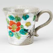 Kutaniyaki Sazanka/fleurs Mug en céramique de coupe
