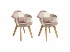 Leela - lot de 2 fauteuils enfant roses motif patchwork