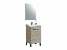 Meuble de salle de bains avec lavabo et miroir essens - oak alaska
