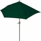 Parasol semi-circulaire Parla, demi-parasol balcon, uv 50+ polyester/alu 3kg 270cm vert sans support - green