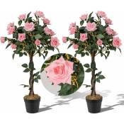 Relax4life - Arbre à Roses Artificiel 93 cm avec Tronc