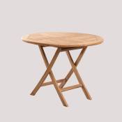 SKLUM Table de jardin ronde en bois de teck (Ø100 cm) Daiana bois de teck