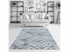 Square - tapis marbre à carré - argent 160 x 230