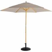 Sweeek - Parasol droit rond en bois 3m - Cabourg Beige