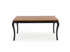 Table baroque noir et bois extensible 160-200cm louis