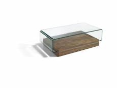 Table basse bois avec verre trempé courbé Furniture_1439