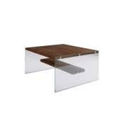 Table basse carrée 1 étagère en bois de pin et sa