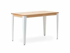 Table bureau lunds avec 3 compartiments 120x60x74cm blanc-naturel - ds meubles CCVL6012074 CAJ BL-NA
