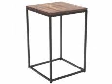 Table d'appoint carrée en bois d'acacia et métal, coloris marron, h65 x p42 x l42 cm -pegane-