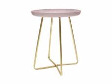 Table d'appoint plateau rond glossy rose HD6409
