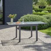Table de jardin en aluminium extensible gris 4/8 places