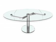 Table de repas extensible extand plateau et allonge en verre trempé 20100891723