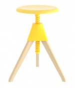Tabouret Jerry / H 50 à 66 cm - Bois & plastique - Magis jaune en bois