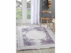 Tapis grand dimensions khy alan violet 80 x 300 cm tapis de salon moderne design par unamourdetapis
