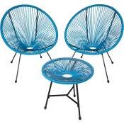 Tectake - Ensemble table et chaises de jardin Santana - bleu - bleu