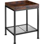 Tectake - Table d'appoint Style industriel 41,5 x 41 x 56 cm - Bois foncé industriel, rustique