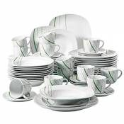 VEWEET Aviva 60 pièces Service de Table Porcelaine
