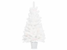 Vidaxl arbre de noël artificiel aiguilles réalistes blanc 90 cm 321020