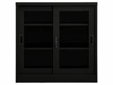 Vidaxl armoire à portes coulissantes noir 90x40x90