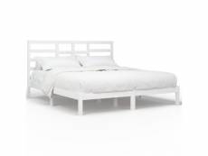 Vidaxl cadre de lit blanc bois massif 180x200 cm super
