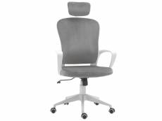 Vinsetto fauteuil de bureau ergonomique en velours - 63 x 64 x 118-128 cm - gris clair